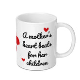 Mother's Heart Mug, Gift for Mom, Mom Coffee Cup, Mothers Day Gift, Heartbeat Mug, Mom Birthday, Motherhood Gift, Children Mug - Tawshia